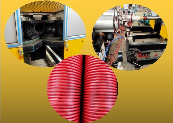 ポリ塩化ビニールのHDPE PPの二重壁の螺線形の波形の管の押出機